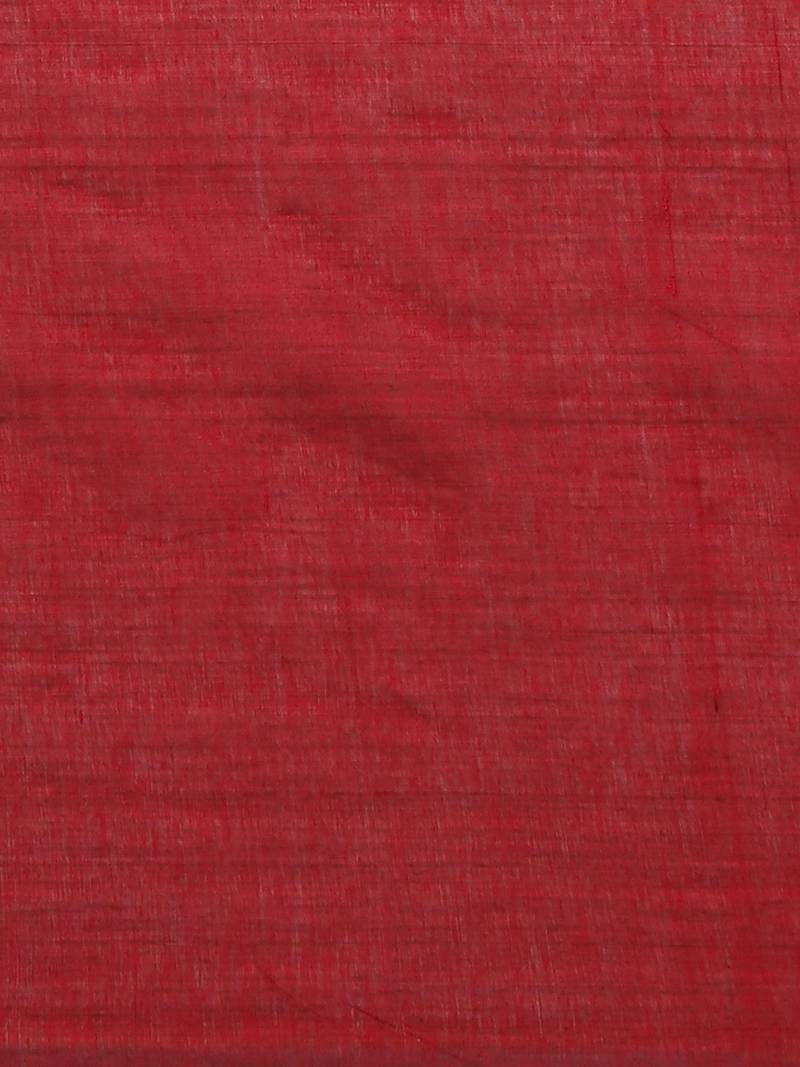 Maroon Solid Pure Cotton Bengal Handloom Saree