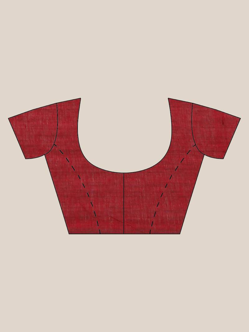 Maroon Solid Pure Cotton Bengal Handloom Saree