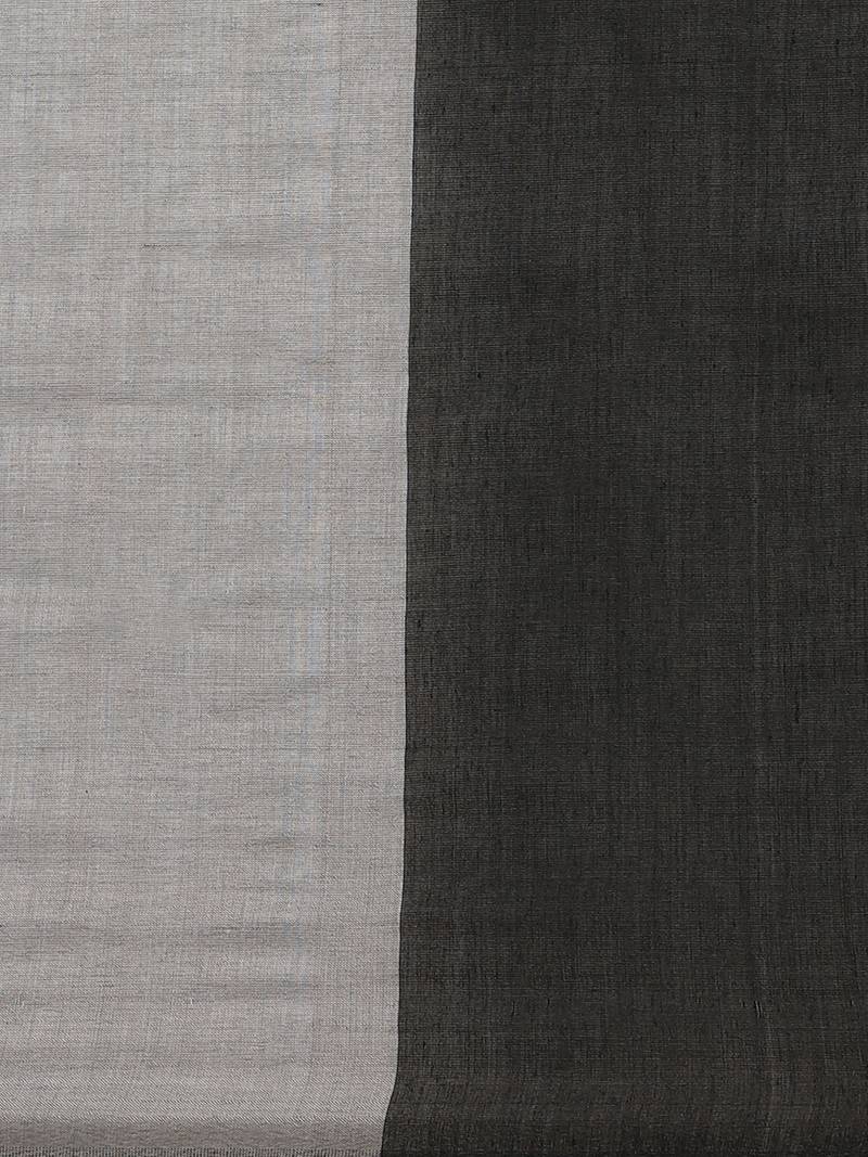 Black & Grey Pure Cotton  Bengal Handloom Saree