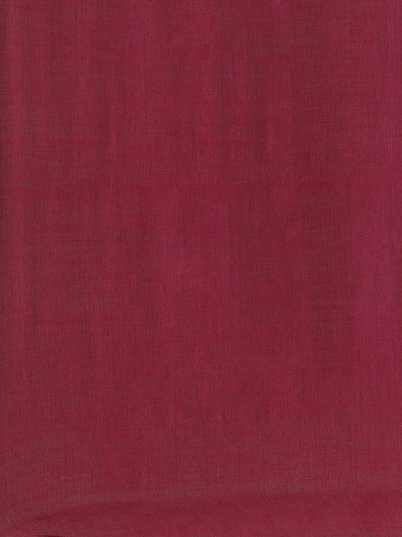 Olive Green & Maroon Pure Cotton Solid Bengal Handloom Saree