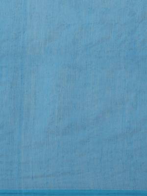 Blue & Red Bengal Handloom Embroidered Taant Saree 5