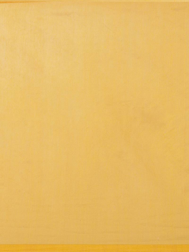 Orange & Blue Embroidered Bengal Handloom Taant Saree