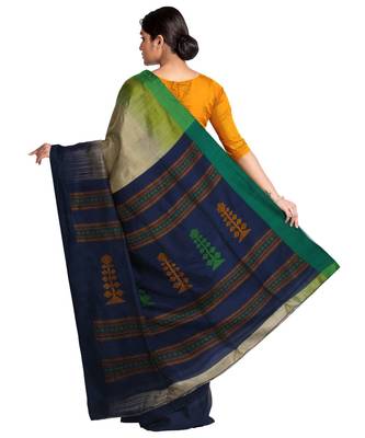 Beige Ombre Handloom Cotton Blend Saree 3