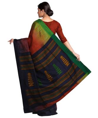 Maroon Ombre Woven Cotton Blend Saree 3