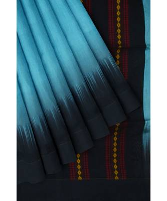 Blue Ombre Woven Cotton Blend Saree 4