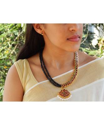Black agate necklace-sets 2
