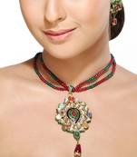 Meenakari Navaratan Kundan Pendant Set