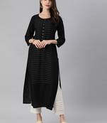 Black And White Tagai Work Kurta With quarter Sleeves