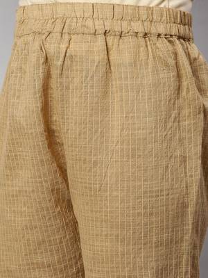 magenta and gold gota patti straight kurta with overall elasticated golden trouser. 5