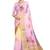 Women's Pink Organza Printed Saree With Blouse Piece