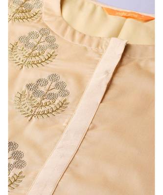 Indo Era Beige Embroidered Staright Kurta with Palazzo Set 6