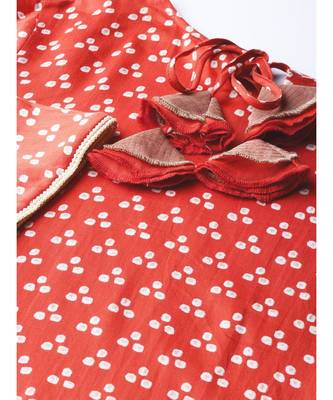 Indo Era Rust Bandhani Printed Straight Kurta with Palazzo Set 5