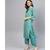 Indo Era Green Bandhani Printed Straight Kurta with Palazzo Set