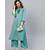 Indo Era Green Bandhani Printed Straight Kurta with Palazzo Set