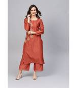 Indo Era Embroidered Straight Kurta with Palazzo Set