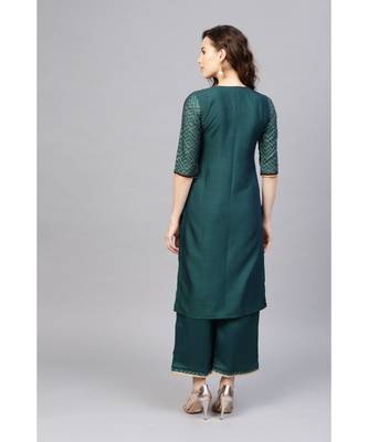 Indo Era Foil Printed Straight Kurta with Palazzo Set 2