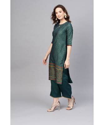 Indo Era Foil Printed Straight Kurta with Palazzo Set 3