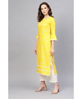 Indo Era Foil Printed Straight Kurta with Palazzo Set 3
