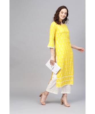 Indo Era Foil Printed Straight Kurta with Palazzo Set 4