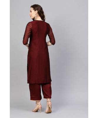 Indo Era Foil Printed Straight Kurta with Palazzo Set 2