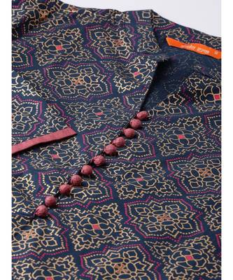Indo Era Foil Printed Straight Kurta with Palazzo Set 4