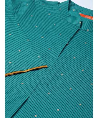 Indo Era Green Foil Printed Straight Kurta with Palazzo Set 4