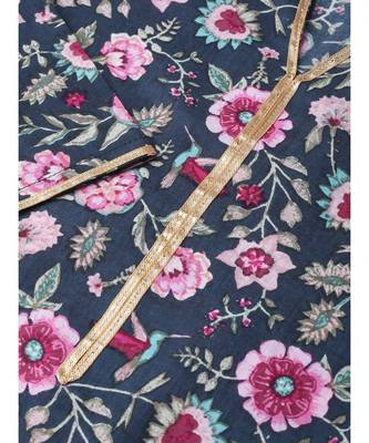 Indo Era Blue Printed Straight Kurta Palazzo Dupatta Sets 5