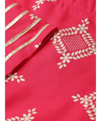 Indo Era Pink Foil Printed Straight Kurta Salwar Set 5