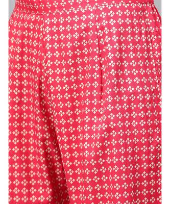 Indo Era Pink Foil Printed Straight Kurta Salwar Set 6