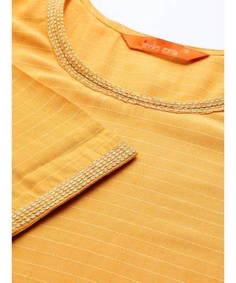 Indo Era Yellow Straight Kurta with Sharara Set 5