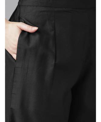 Indo Era Black Embroidered Straight Kurta with Palazzo Sets 6
