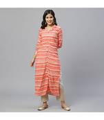 Indo Era Printed Peach Straight Kurta with Palazzo Sets