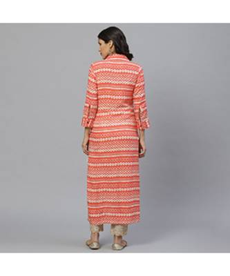 Indo Era Printed Peach Straight Kurta with Palazzo Sets 3