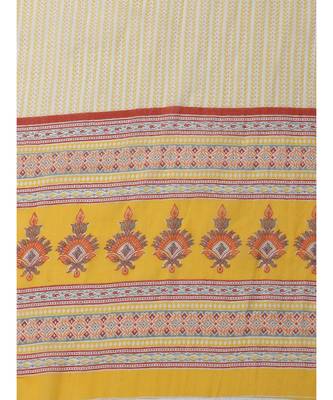 Indo Era Yellow Floral Printed Straight Kurta with Palazzo Dupatta Set 7