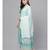 Indo Era Sea Green Floral Printed Straight Kurta with Palazzo Dupatta Set