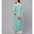 Indo Era Sea Green Floral Printed Straight Kurta with Palazzo Dupatta Set