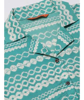 Indo Era Green Printed Straight Kurta with Pant Set 5