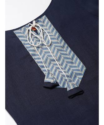 Indo Era Navy Blue Solid Straight Kurta with Palazzo Sets 5