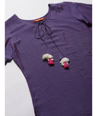 Indo Era Purple Solid Straight Kurta Pant with Dupatta Set 5