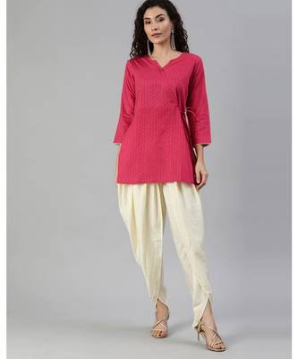 Indo Era Black Solid A-Line Kurta with Dhoti Pant Set 1