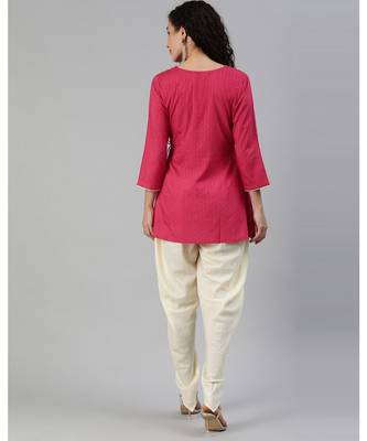 Indo Era Black Solid A-Line Kurta with Dhoti Pant Set 4