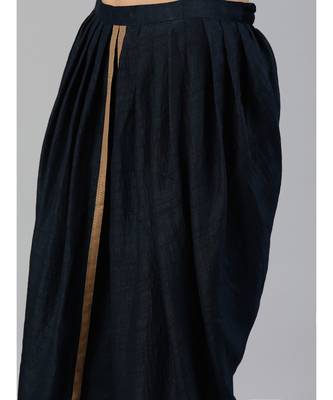 Indo Era Navy Blue Foil Printed A-Line Kurta with Palazzo Set 7