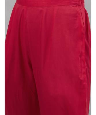 Indo Era Pink Foil Printed Straight Kurta with Pant Set 7