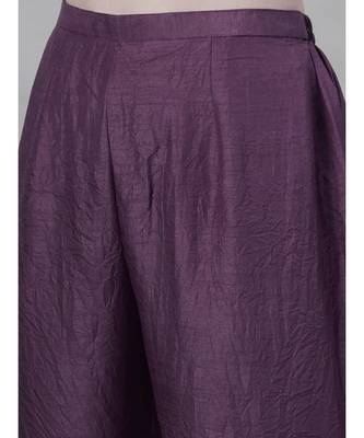 Indo Era Purple Embroidered Straight Kurta with Palazzo Set 7