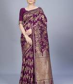 Wine Woven Art Silk Saree Saree With Blouse