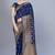 Navy blue woven art silk saree saree with blouse
