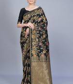 Black Woven Art Silk Saree Saree With Blouse
