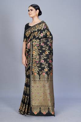 Black Woven Art Silk Saree Saree With Blouse 2