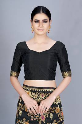 Black Woven Art Silk Saree Saree With Blouse 4