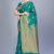 Teal woven art silk saree saree with blouse